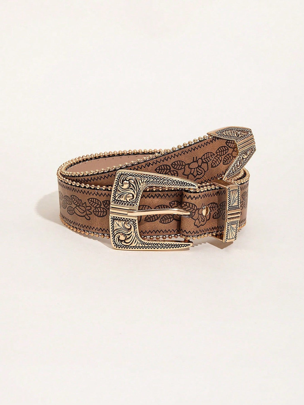 Retro Pattern PU Belt Western Style Belt
