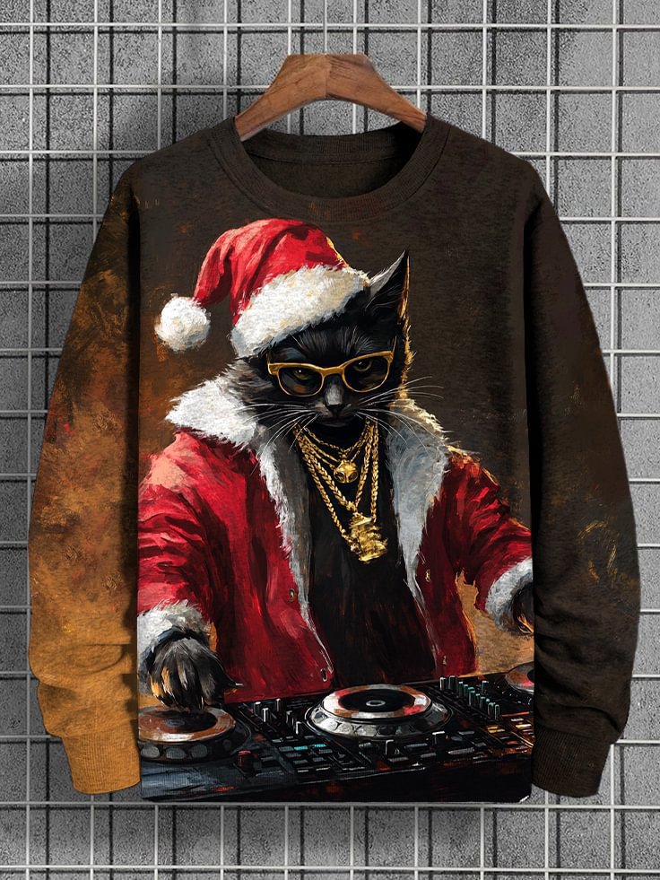 Mens Versatile Relaxed-fit Crewneck Pullover