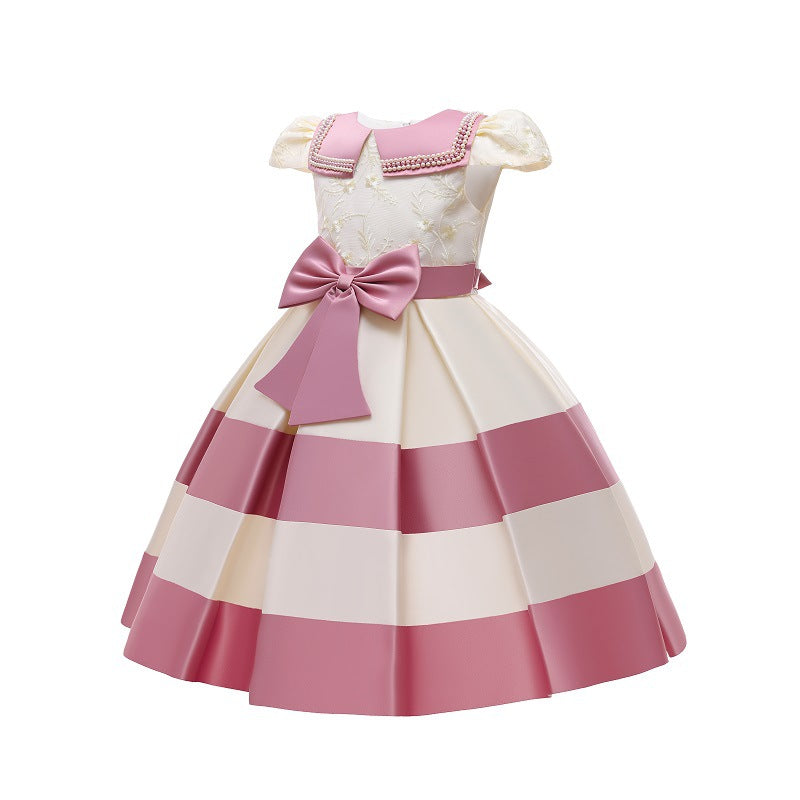 Spliced  Sleeves Princess Dress
