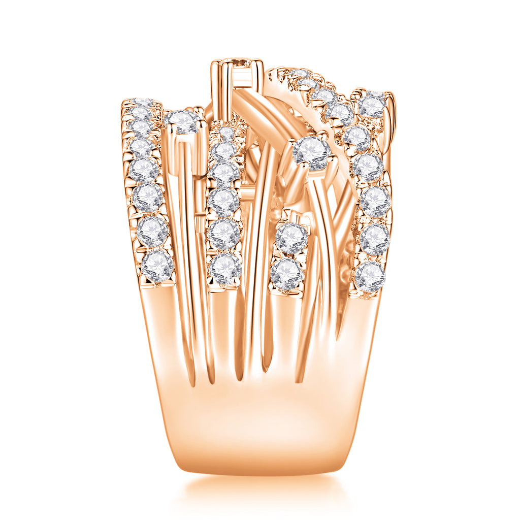 Starry Sky Boat - Set With Top-quality Moissanite S925 Silver And Platinum-plated Diamond Wedding Ring. The Ring Can Be Tested With A Diamond Pen In Gold And Rose Gold