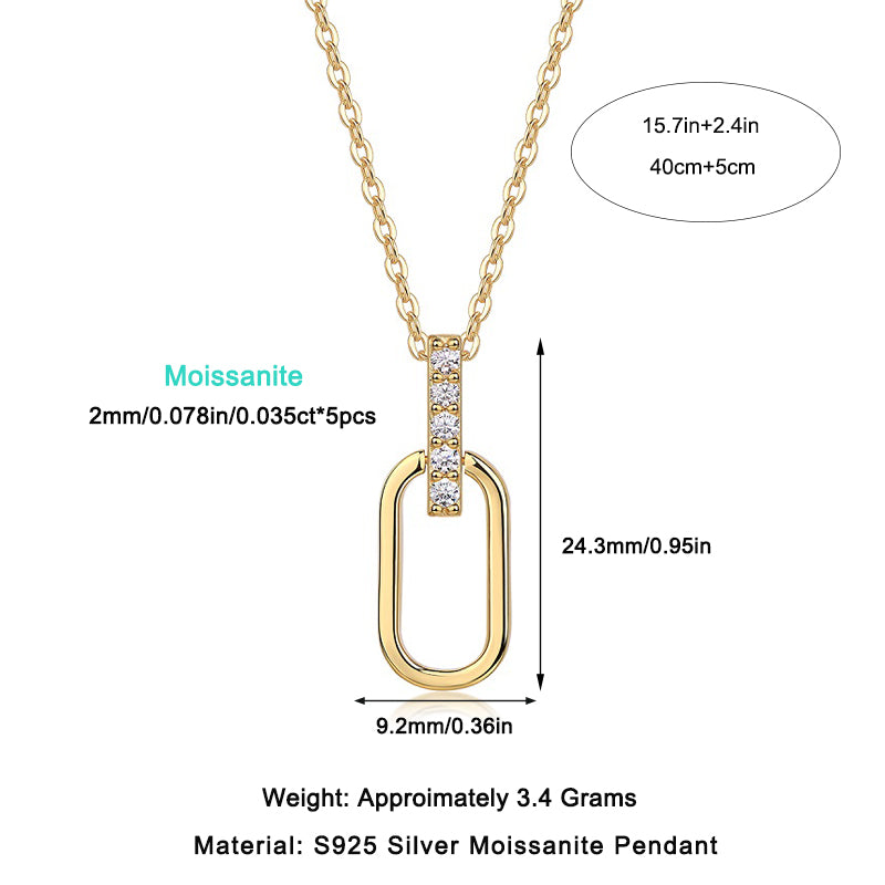 Light & Shadow Moissanite Necklace  S925 Silver Gold Plated