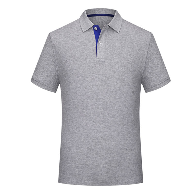 Solid Color Polo Collar Casual T-shirt