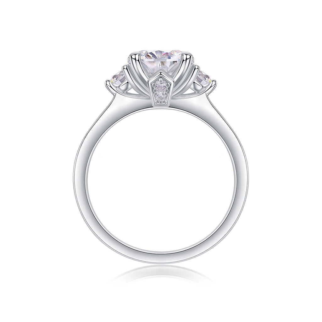 Starry Sky Romance - A Wedding Ring Set With 2-carat Top-quality Moissanite S925 Silver And Platinum-plated Diamond. The Ring Can Be Inspected With A Diamond Pen