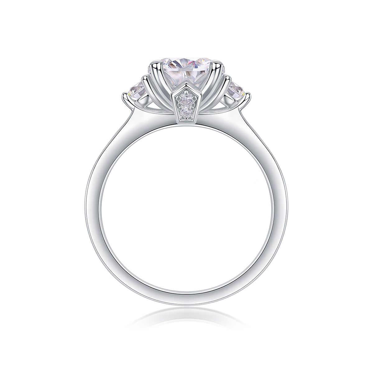 Starry Sky Romance - A Wedding Ring Set With 2-carat Top-quality Moissanite S925 Silver And Platinum-plated Diamond. The Ring Can Be Inspected With A Diamond Pen