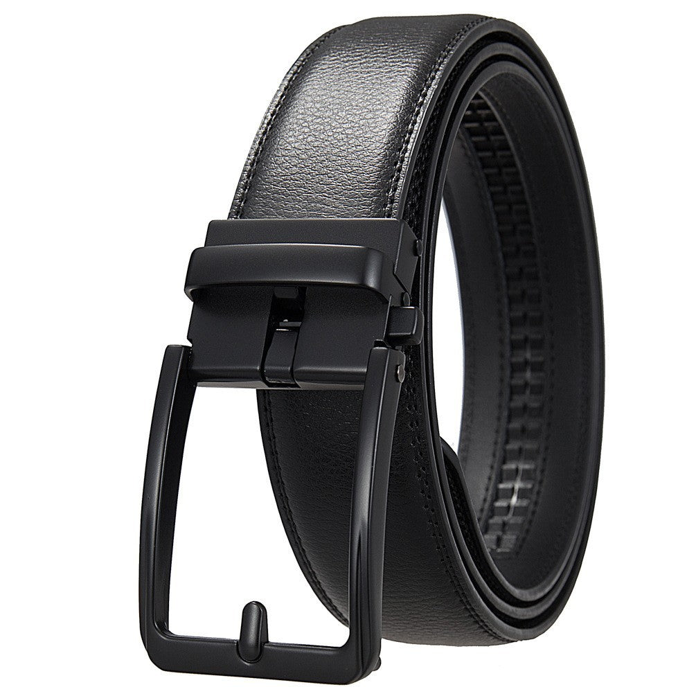 Extended-length Needle-resistant Automatic-buckle Mens Double-layer Cowhide Belt