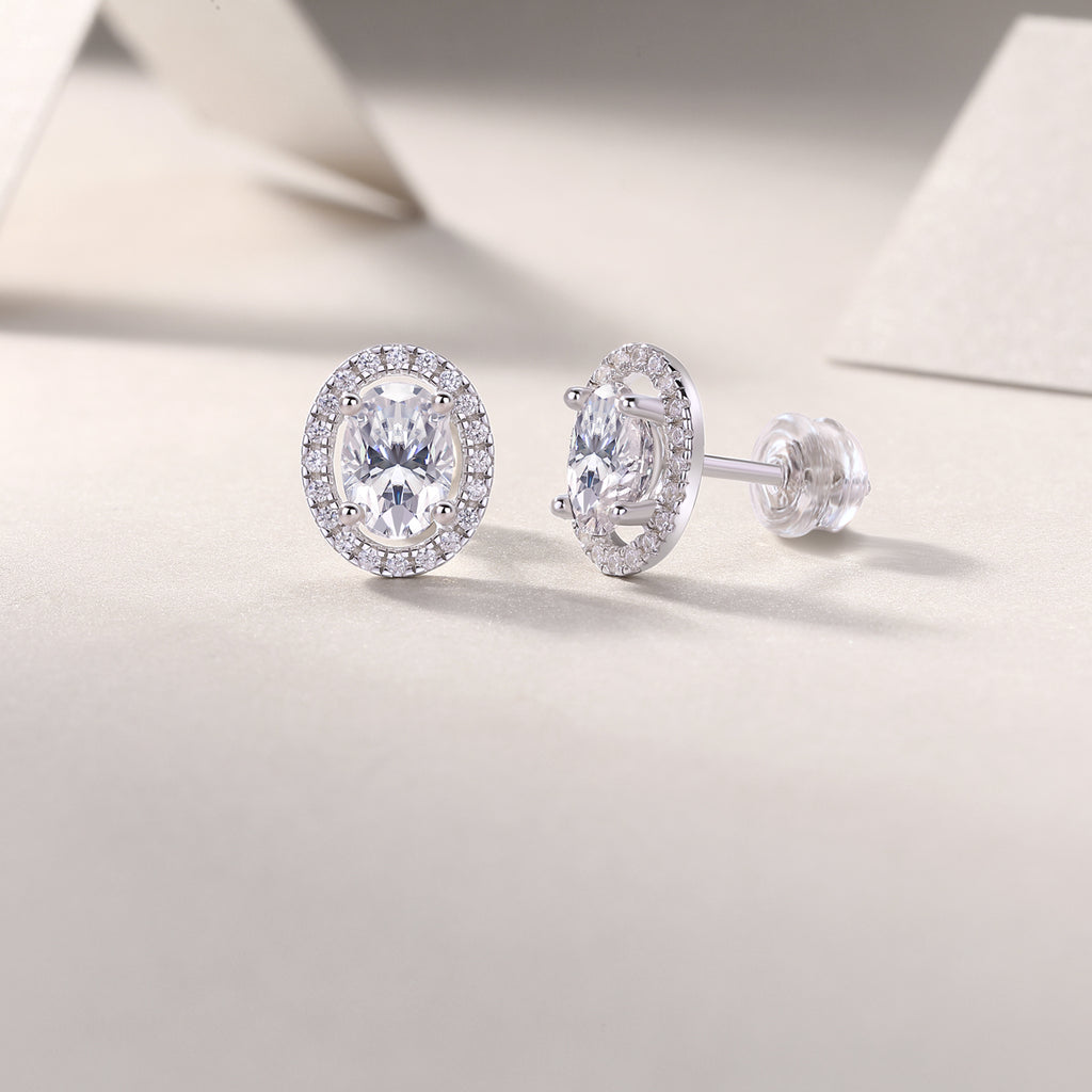 Phantom Night Realm - Earrings Set With Top-quality Moissanite S925, Silver And Platinum-plated Stud Earrings, A Fashionable And Trendy Accessory That Can Be Tested With A Diamond Pen