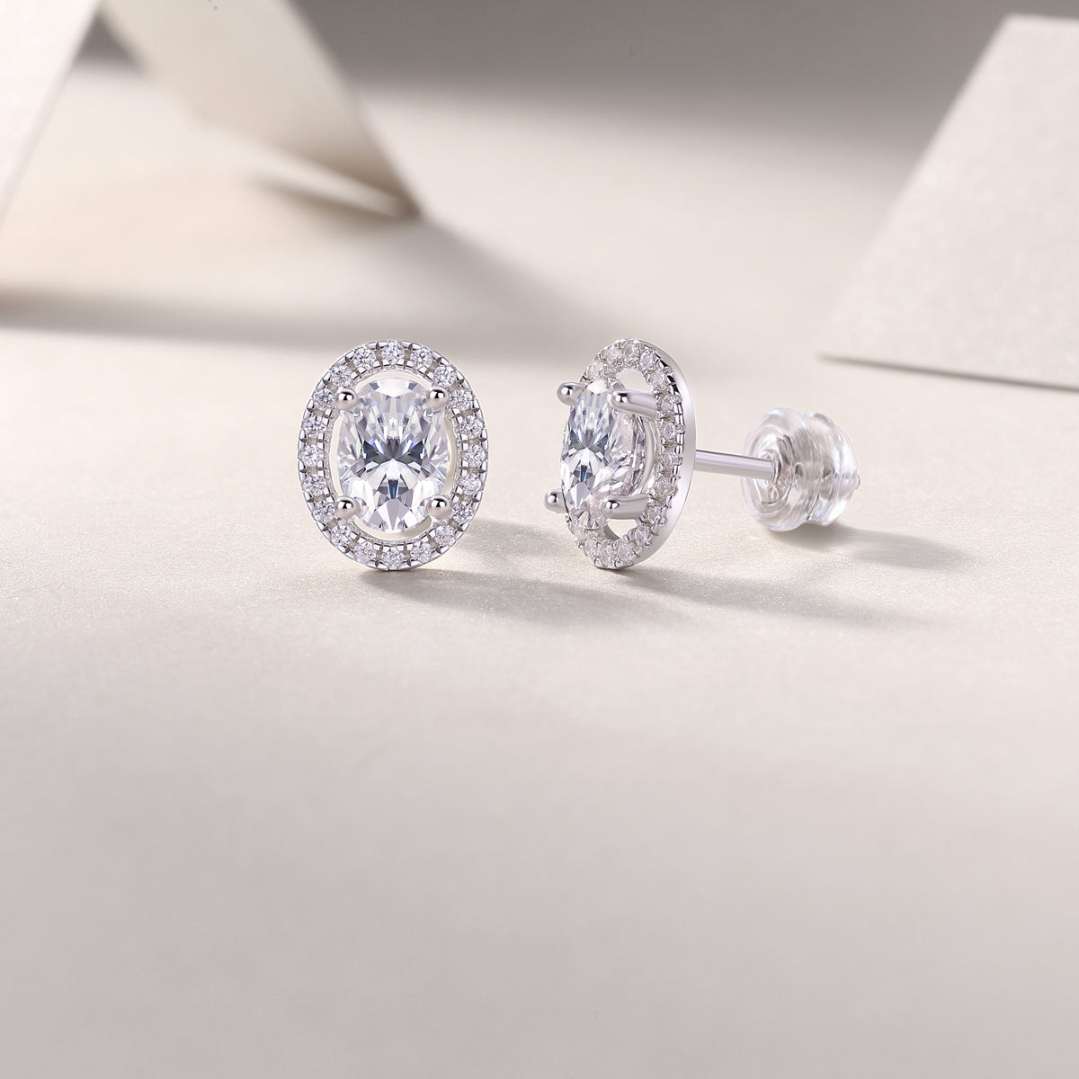 Phantom Night Realm - Earrings Set With Top-quality Moissanite S925, Silver And Platinum-plated Stud Earrings, A Fashionable And Trendy Accessory That Can Be Tested With A Diamond Pen