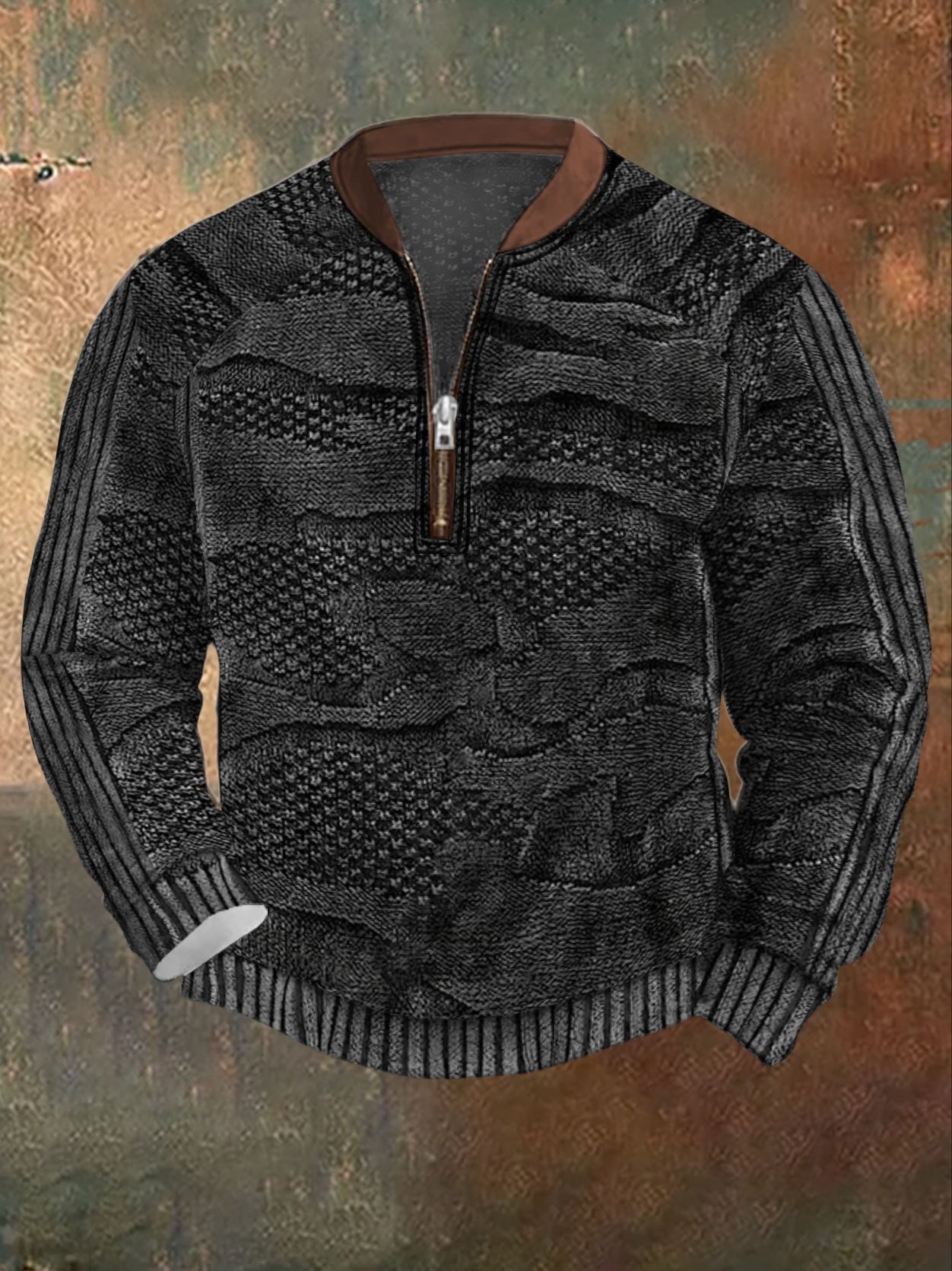 3D-printed, Form-fitting Comfortable Long-sleeve Hoodie With A Half-zip Front