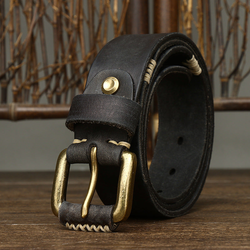 Retro First Layer Cow Leather Belt