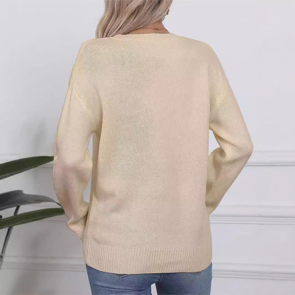 Aesthetic Retro Sweater Loose Flag