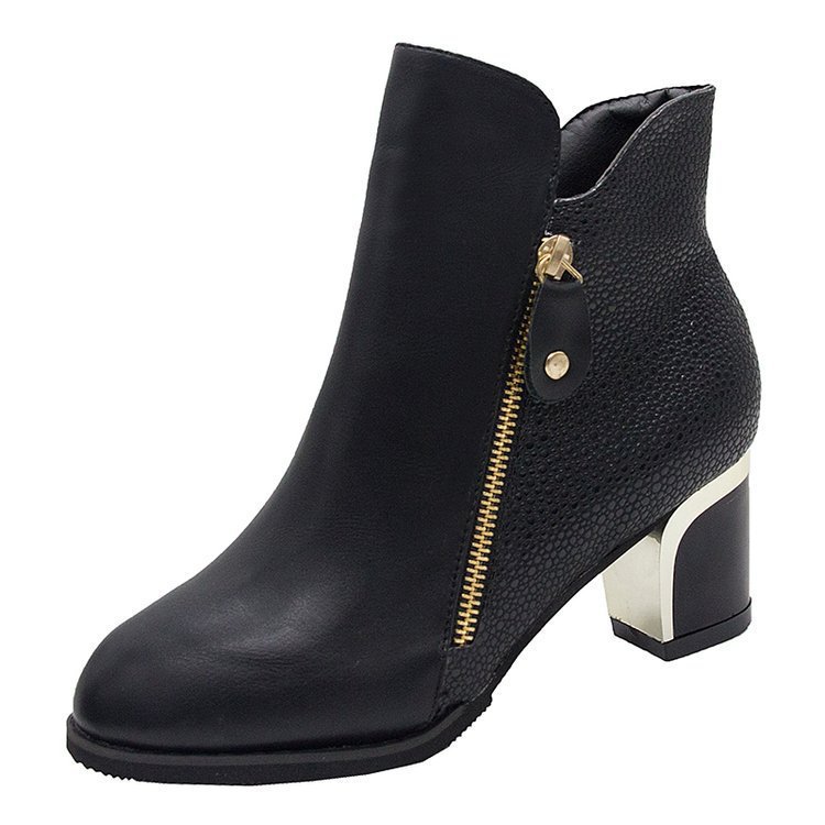 Pointed Mid-heel Martin Boots