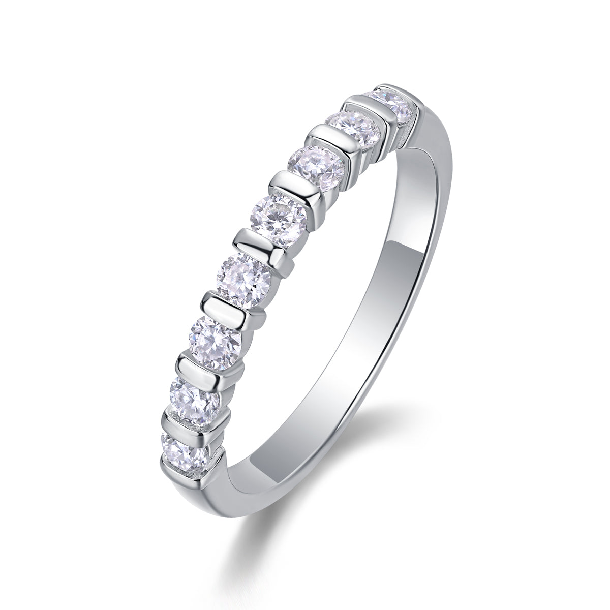 Yearning Resonance - A Wedding Ring Set With Top-quality Moissanite S925 Silver And Platinum-plated Diamond. The Ring Can Be Tested With A Diamond Pen In Gold And Rose Gold