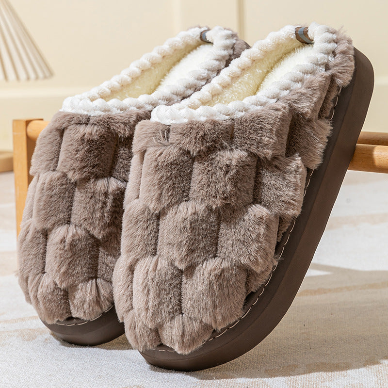 Women's Indoor Non-slip Thick Bottom And Warm Keeping Cotton Slippers