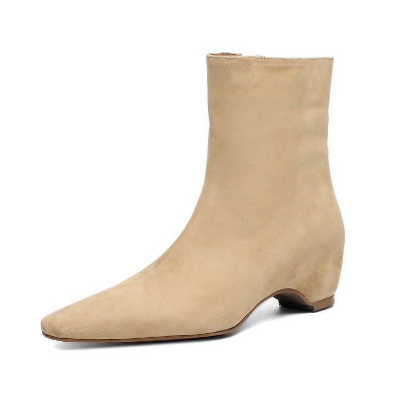 Ankle Boots With Built-in Height Lift Side Zipper