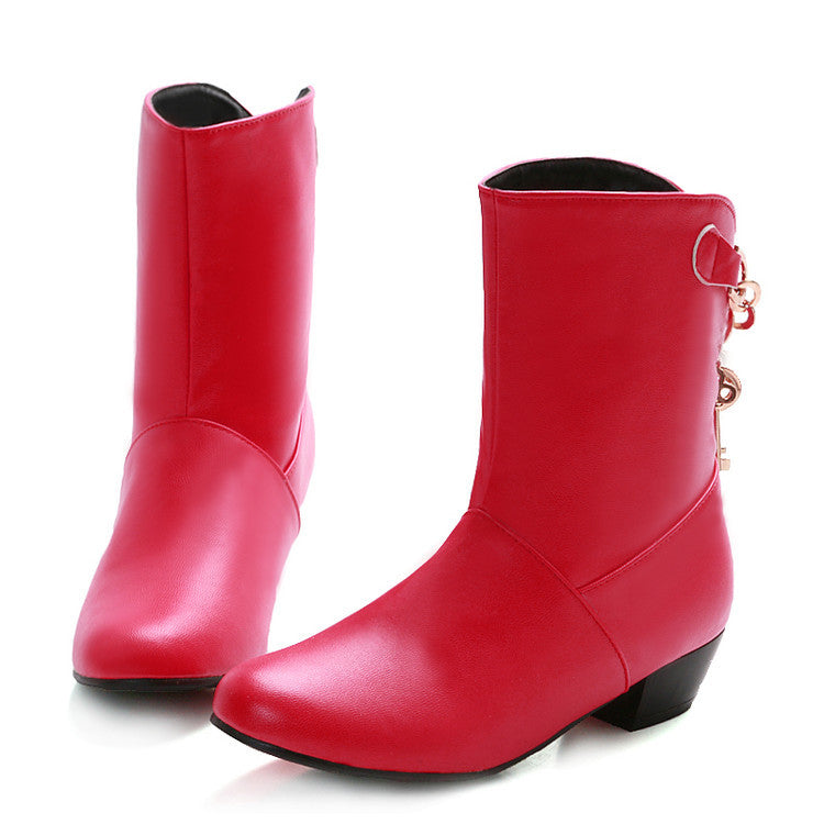 Low-heeled PU Ankle Boots