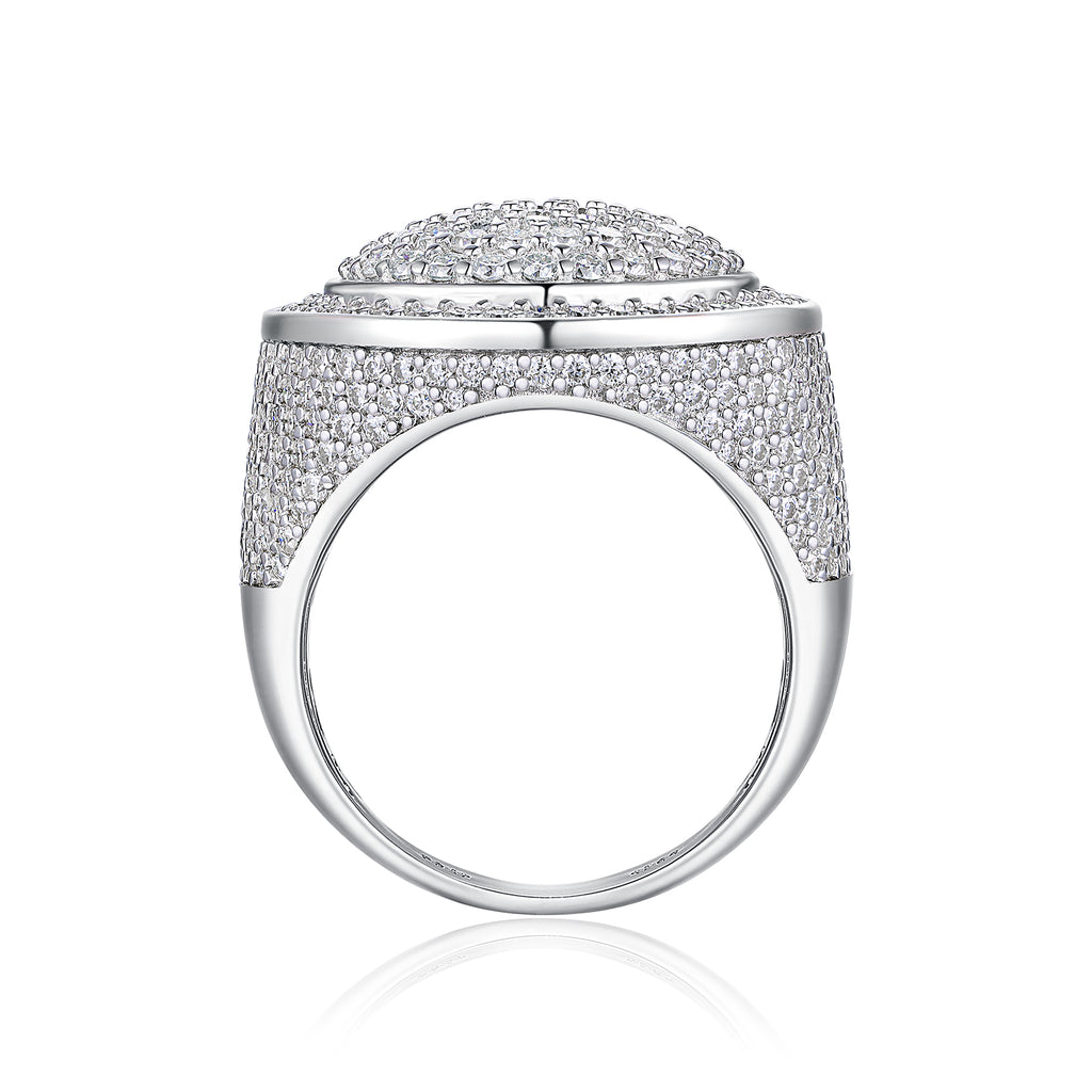 King of Hip-Hop Moissanite Men’s Ring – S925 Platinum Plated