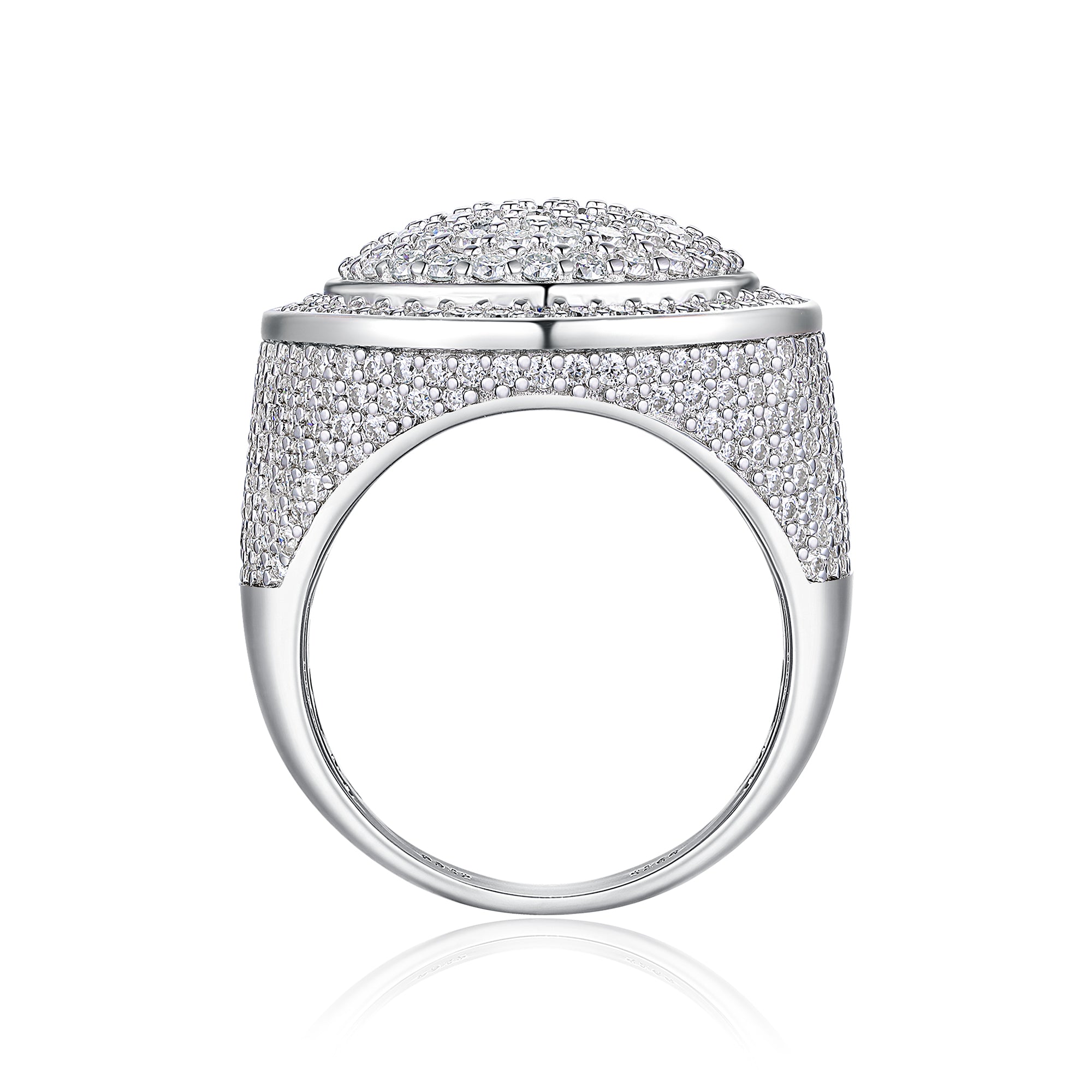 King of Hip-Hop Moissanite Men’s Ring – S925 Platinum Plated