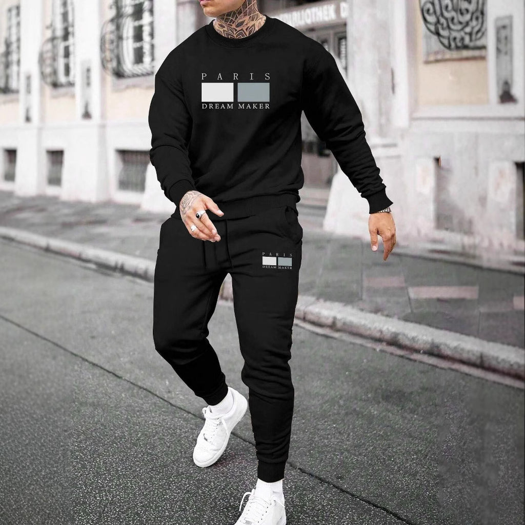Round Neck Sweater Casual Sports Suit