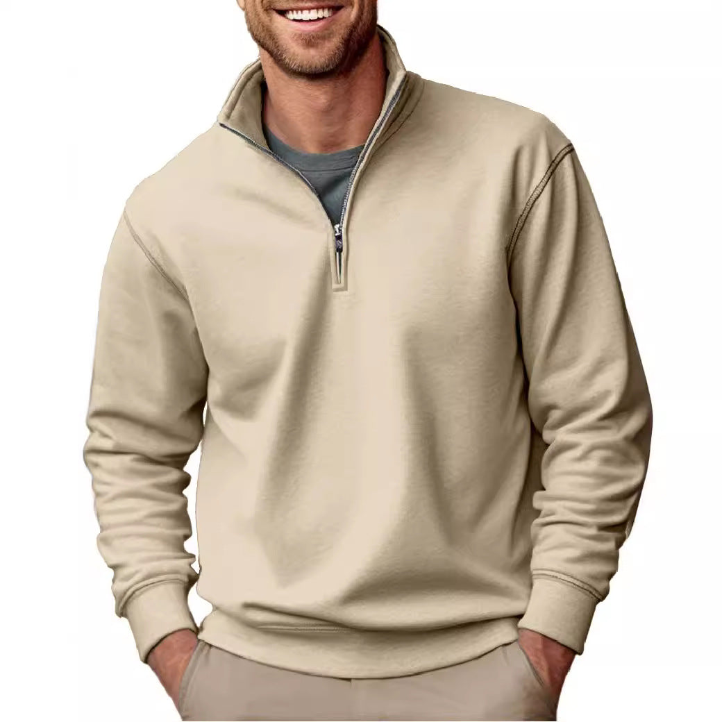 Casual Zipper Stand-up Collar  Sweater