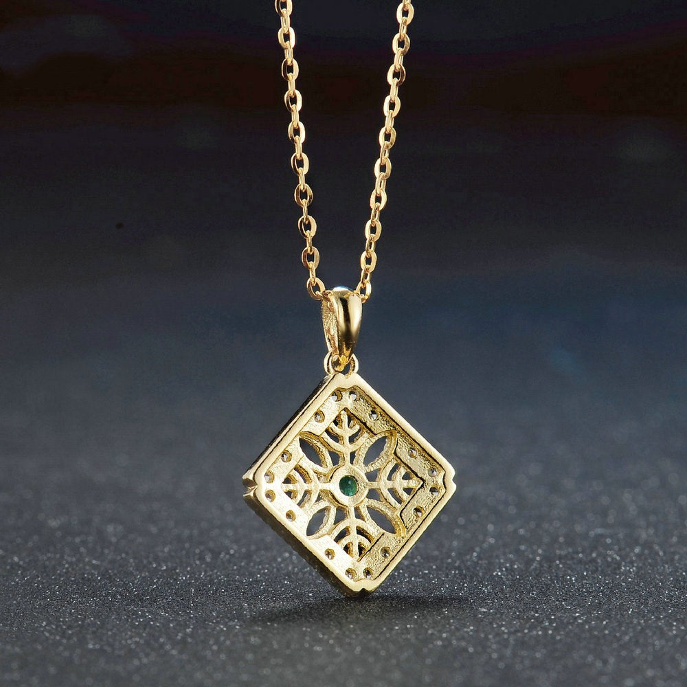 Natural Emerald 14K Gold Women's Pendant