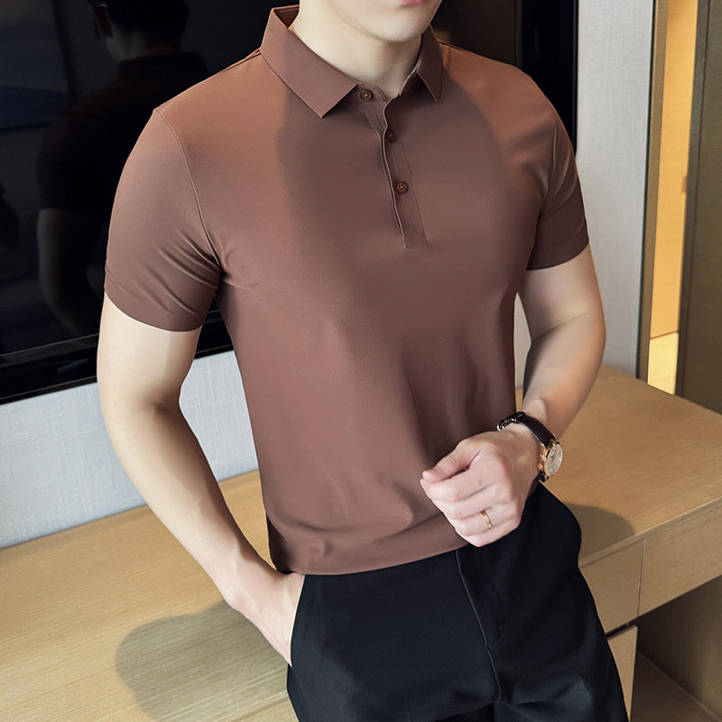 New Seamless Solid Color Thin Men's Casual T-shirt