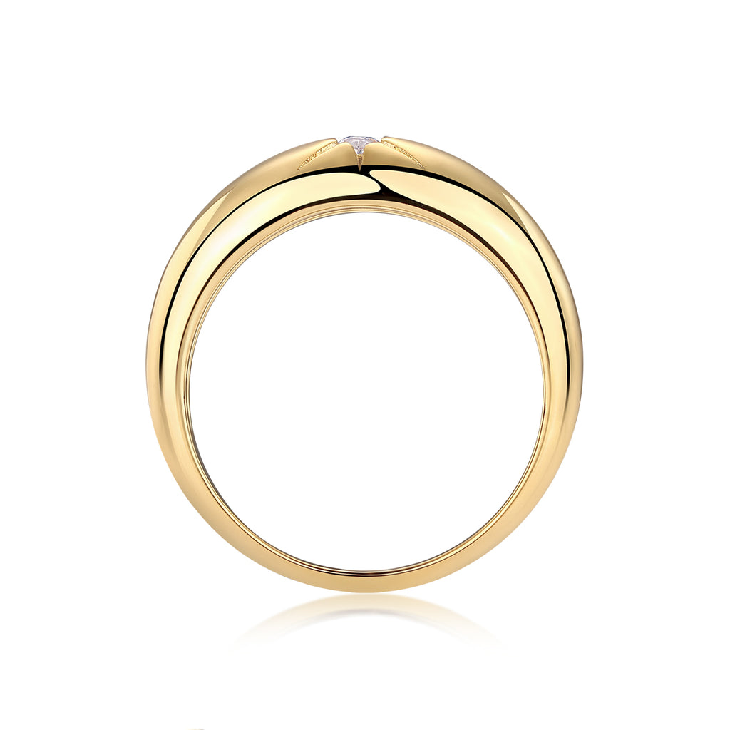 Eight-Prong Radiance Moissanite Ring – S925 Silver Gold Plated