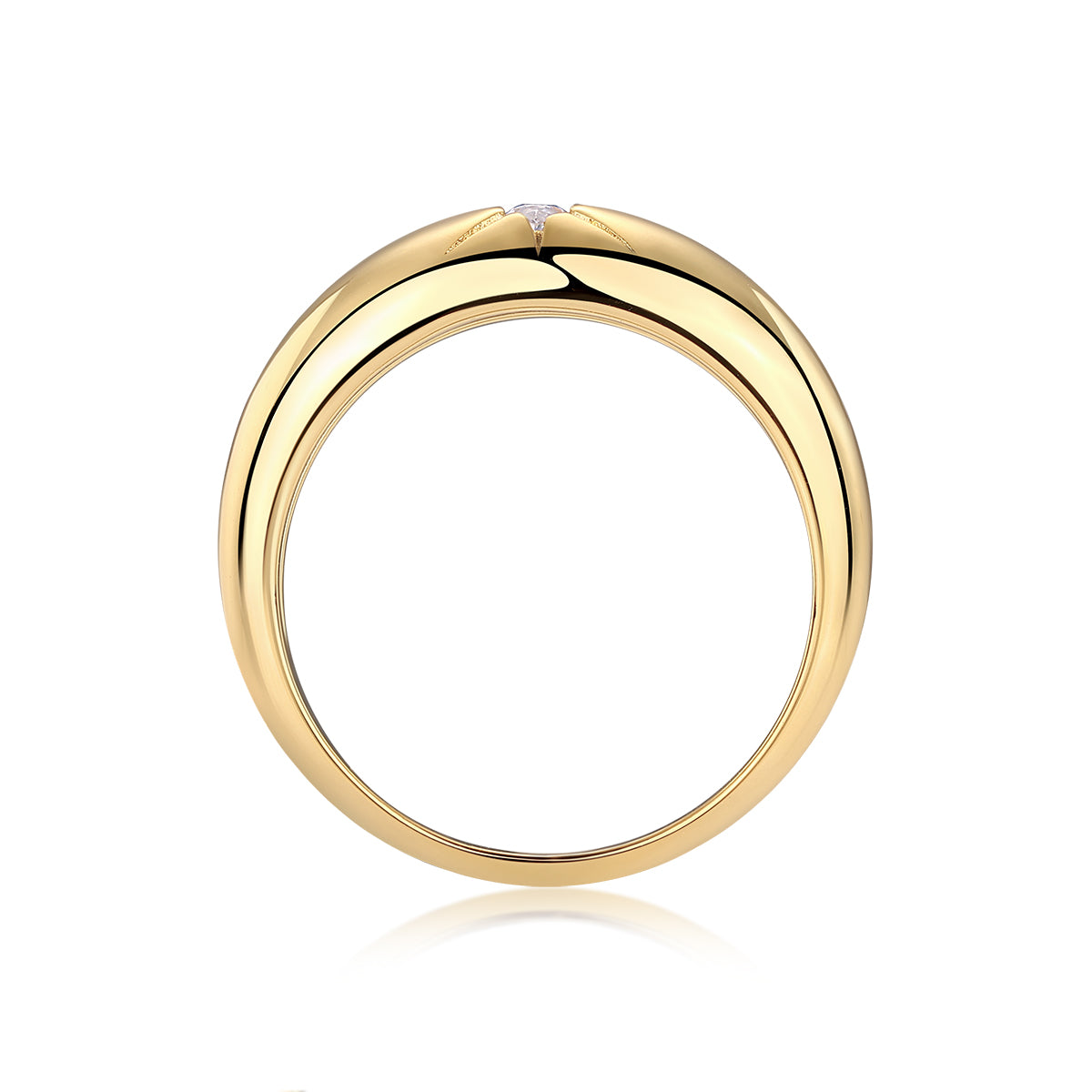 Eight-Prong Radiance Moissanite Ring – S925 Silver Gold Plated