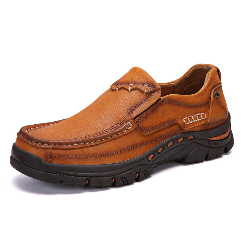 Top layer leather business casual shoes