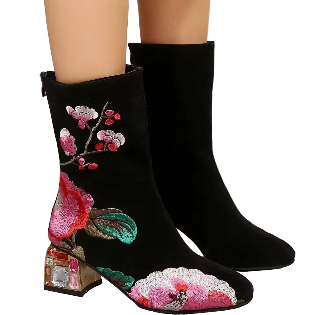 Flower Mid-calf Winter Boots