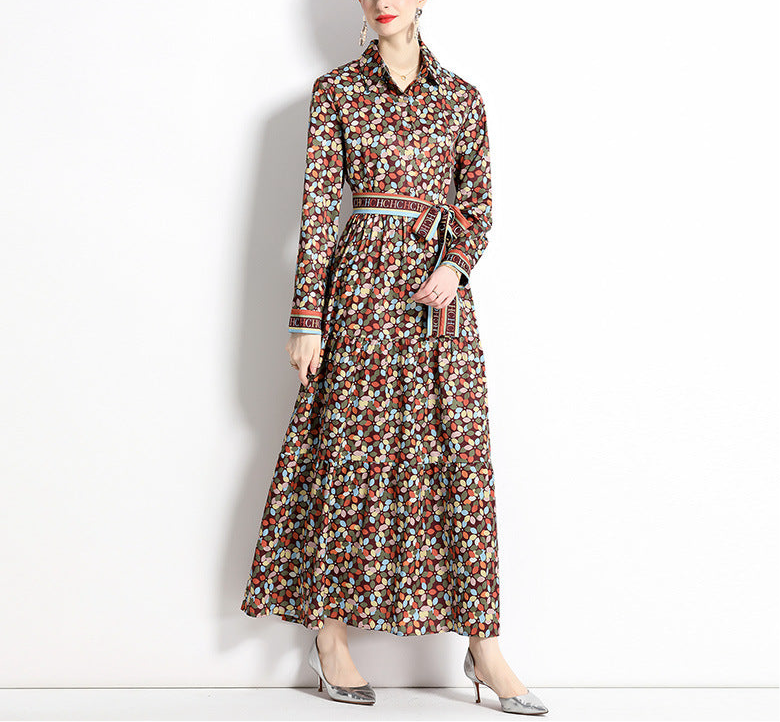 Slim-fit Positioning Printing Dress