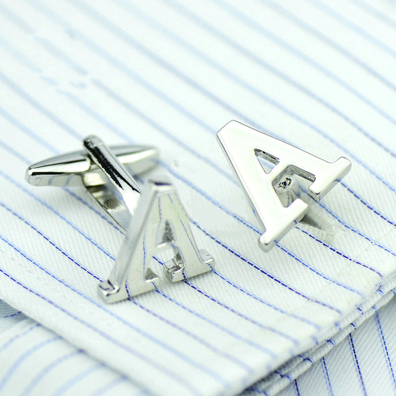English alphabet cufflinks cuff nails men's French buttons