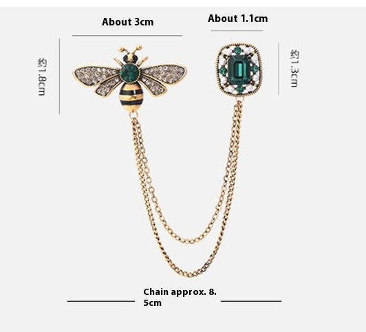 Little Bee Tassel Brooch Retro Personality Chain