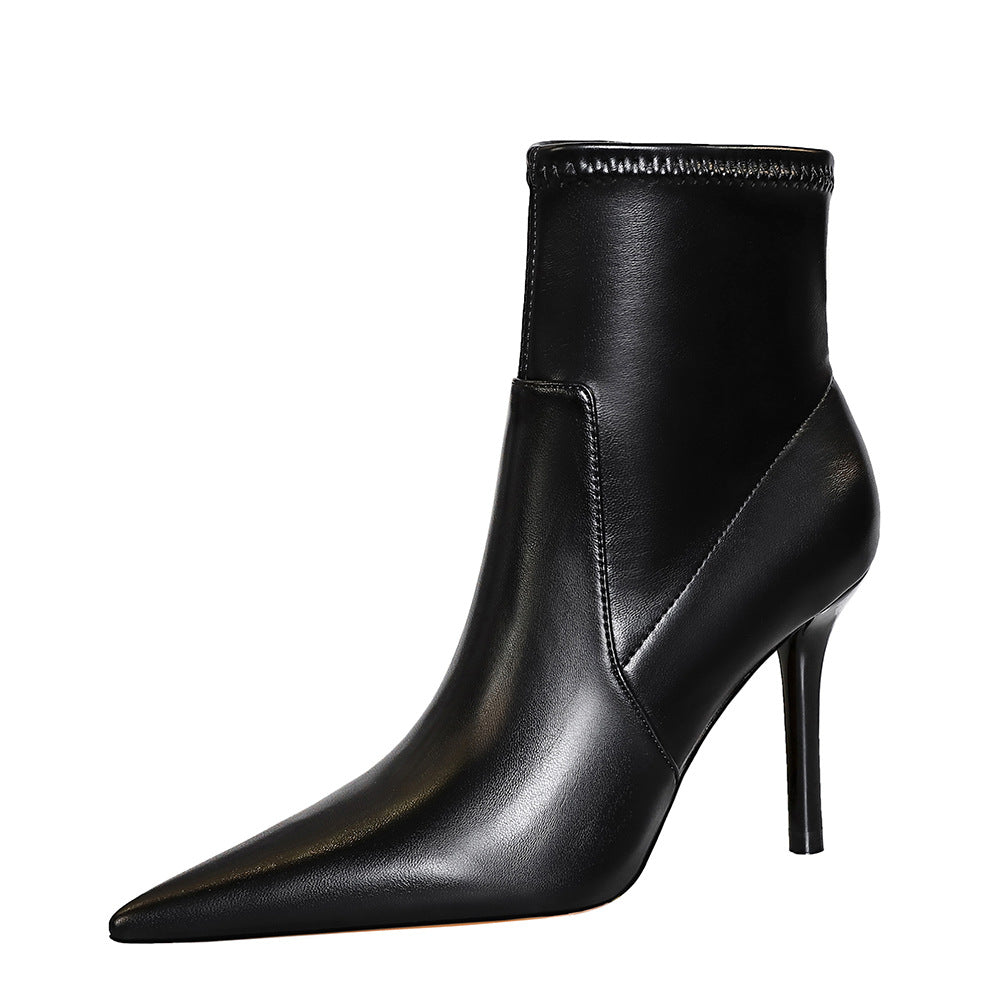 Slim High Heel Pointed Side Zipper
