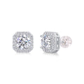The Rose In The Heart - Earrings Set With 1-carat Top-quality Moissanite S925, Silver And Platinum-plated Stud Earrings, A Fashionable And Trendy Accessory That Can Be Tested With A Diamond Pen