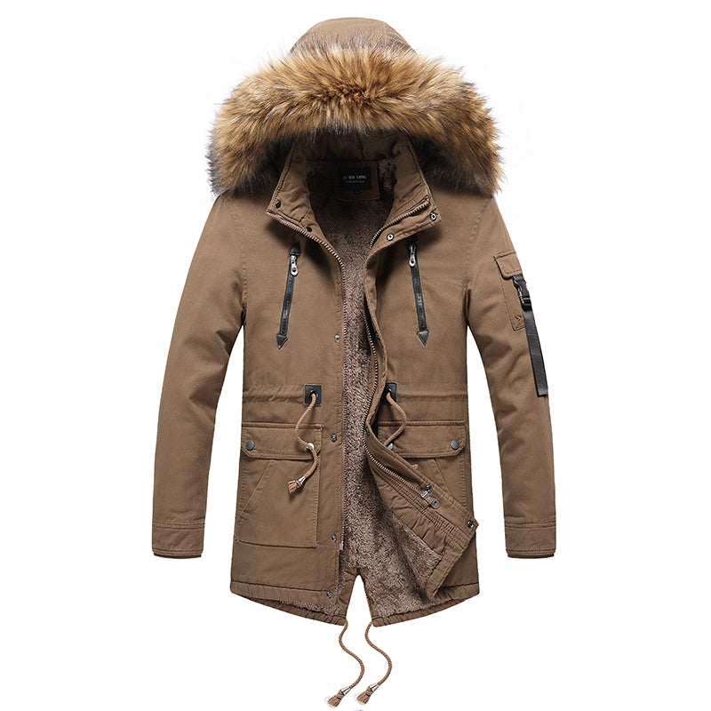 Men's mid-length cotton jacket