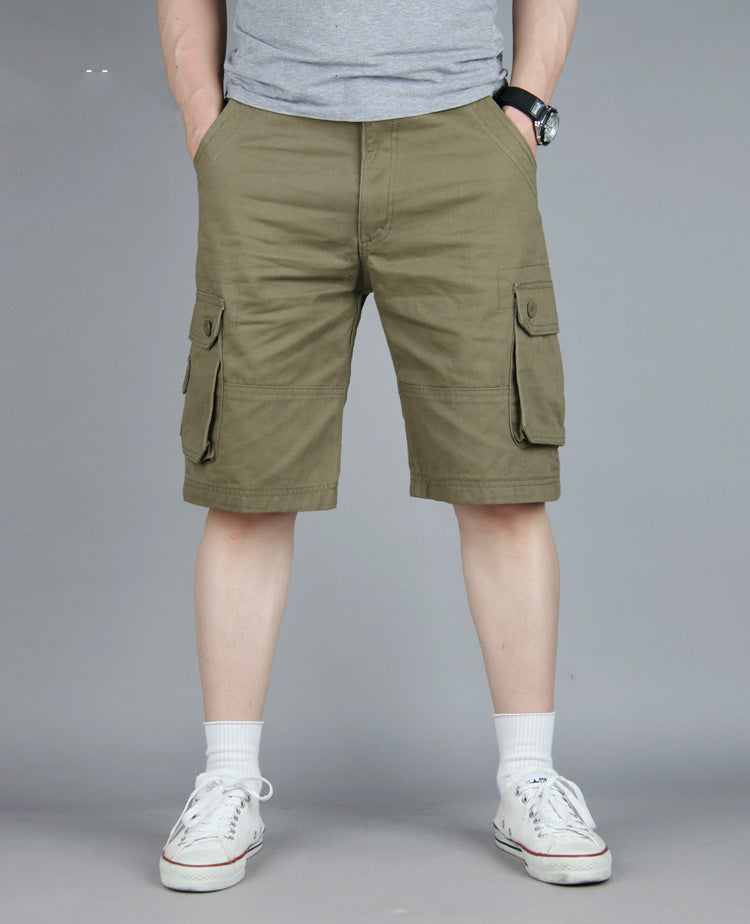 Men's Tooling Big Pocket Beach Casual Cotton Shorts