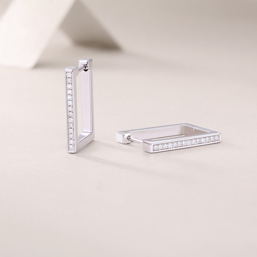 Brave-Top-quality Moissanite S925 Silver And Platinum-plated Stud Earrings, A Fashionable And Trendy Accessory, Can Be Tested With A Diamond Pen