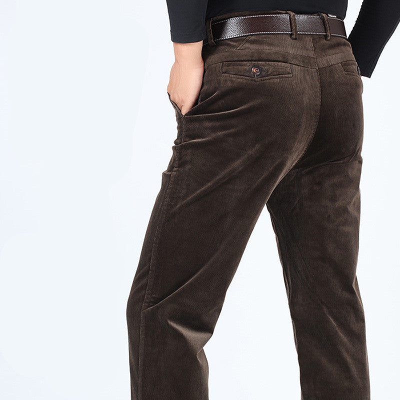Men's corduroy pants loose and straight