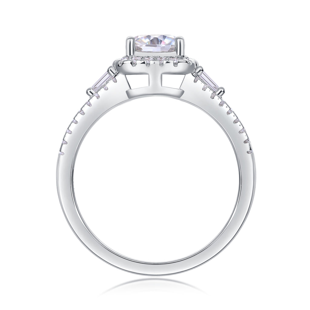 Day By Day - A Wedding Ring Set With Top-quality Moissanite S925 Silver And Platinum-plated Diamond Can Be Tested With A Diamond Pen
