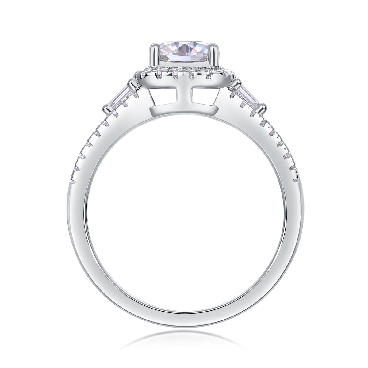 Day By Day - A Wedding Ring Set With Top-quality Moissanite S925 Silver And Platinum-plated Diamond Can Be Tested With A Diamond Pen