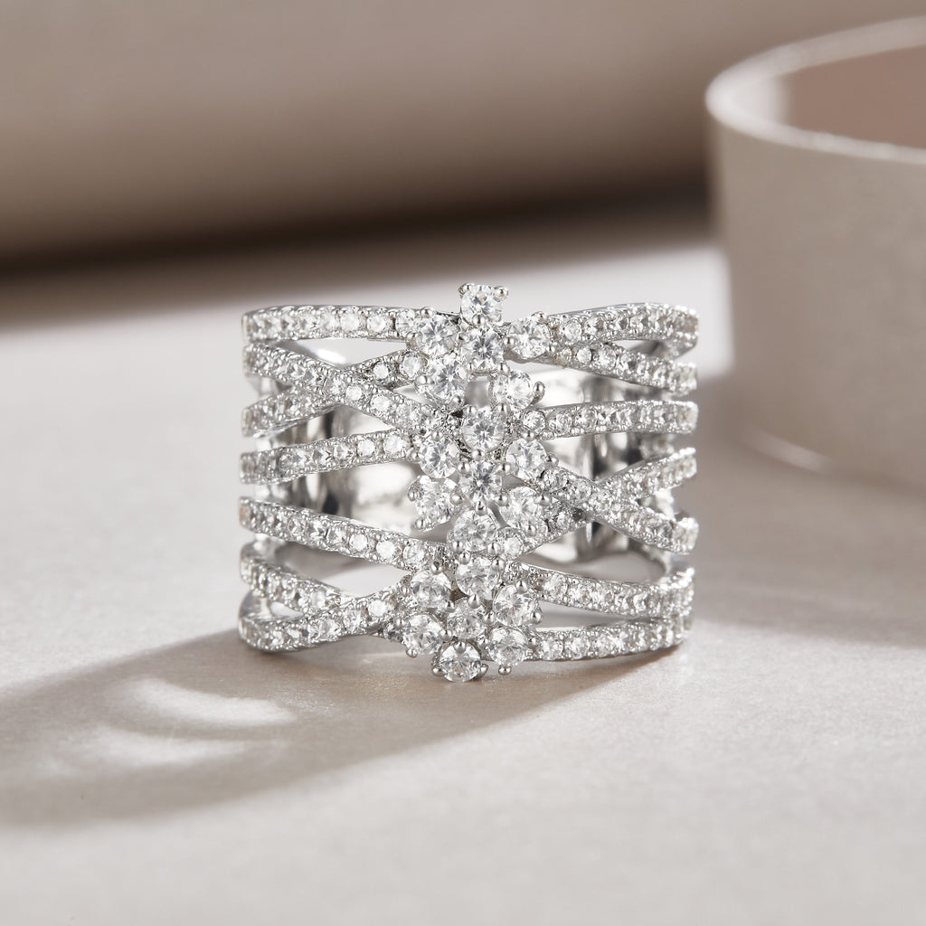 Winter Love Song - A Wedding Ring Set With Top-quality Moissanite S925 Silver And Platinum-plated Diamond Can Be Tested With A Diamond Pen. The Ring Is In Gold And Rose Gold