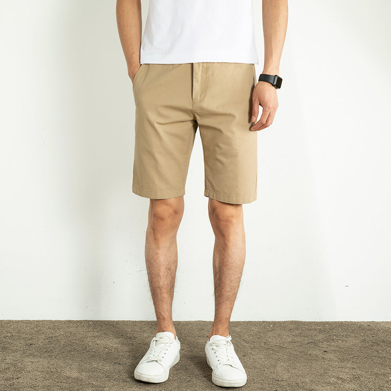 White Shorts Men's Loose-fitting Cotton 5-point Pants