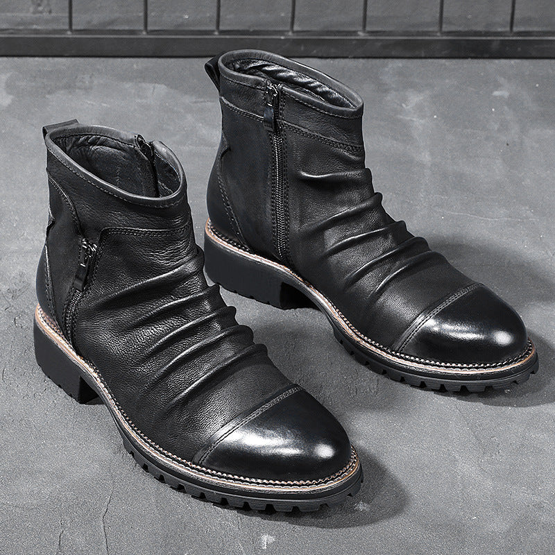 Cowboy leather high top  boots