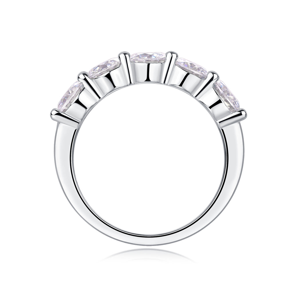 A Luxurious And Fashionable Light Luxury Jewelry Silver Ring Set With Top-quality Moissanite, S925 Silver Plated With Platinum