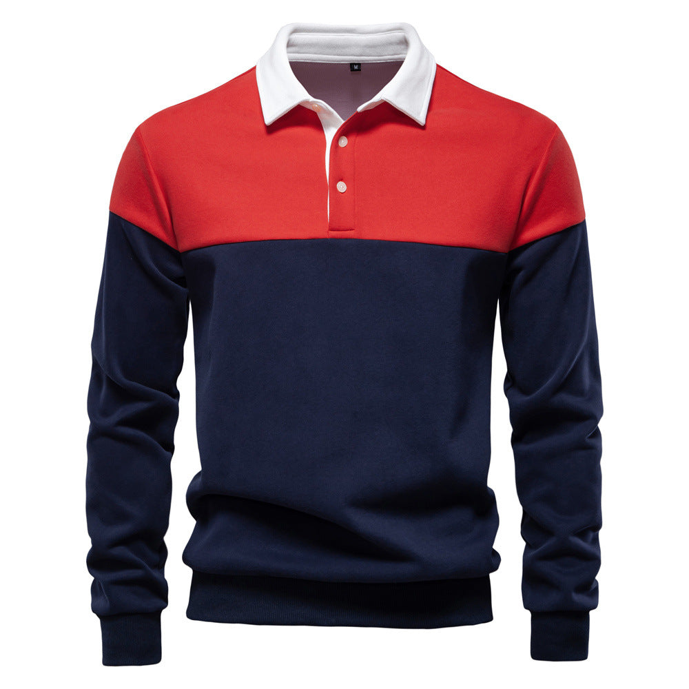 Men's Casual Long-sleeved Polo Collar Sweater