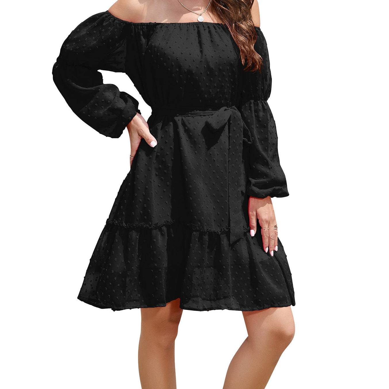 Fashion One-shoulder Long Sleeve Dress