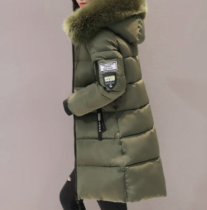 Slim thick cotton jacket large fur collar cotton suit