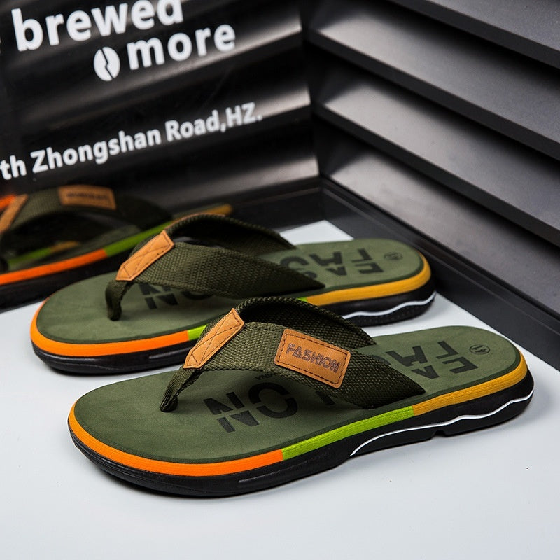 Flip Flops Summer Outdoor Non-slip Soft Bottom Sandals Woven Belt Clip