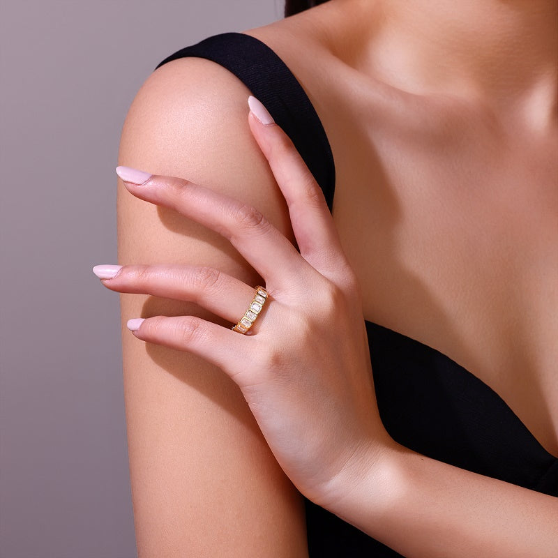 Moissanite Silver Ring  Luxury Jewelry Diamond Sadaf