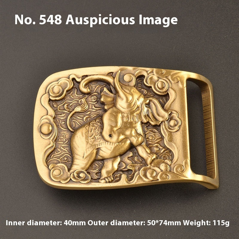 Pure Brass Belt Buckle Outer Wear Buckle Plate Pant Belt Buckle Accessories